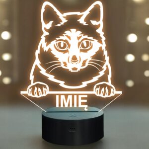 Lampka Nocna LED Mekong Bobtail Rasa Kota z Imieniem na Prezent