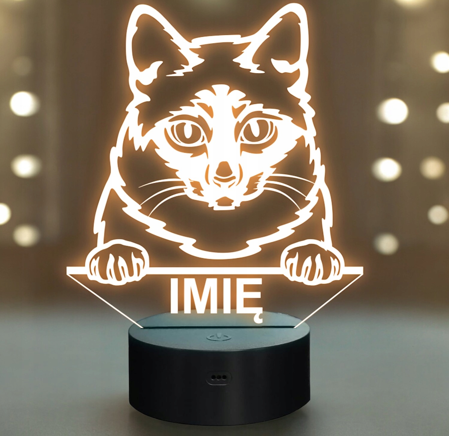 Lampka Nocna LED Mekong Bobtail Rasa Kota z Imieniem na Prezent Lampka Nocna LED Mekong Bobtail Rasa Kota z Imieniem na Prezent