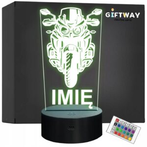 Lampka Nocna LED Imię Motocykl Motor Ścigacz na Prezent Grawer v.1