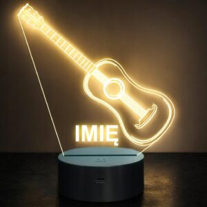 Lampka Nocna LED Imię Gitara Klasyczna Akustyczna Prezent Grawer v.3