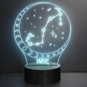 Lampka Nocna LED Skorpion Znak Zodiaku Horoskop z Imieniem Prezent Grawer