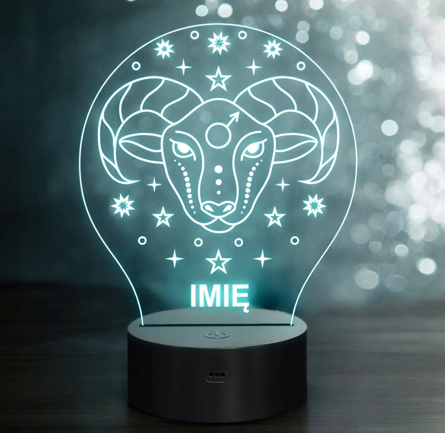 Lampka Nocna Baran LED Znak Zodiaku Horoskop z Imieniem Prezent Grawer Lampka Nocna Baran LED Znak Zodiaku Horoskop z Imieniem Prezent Grawer