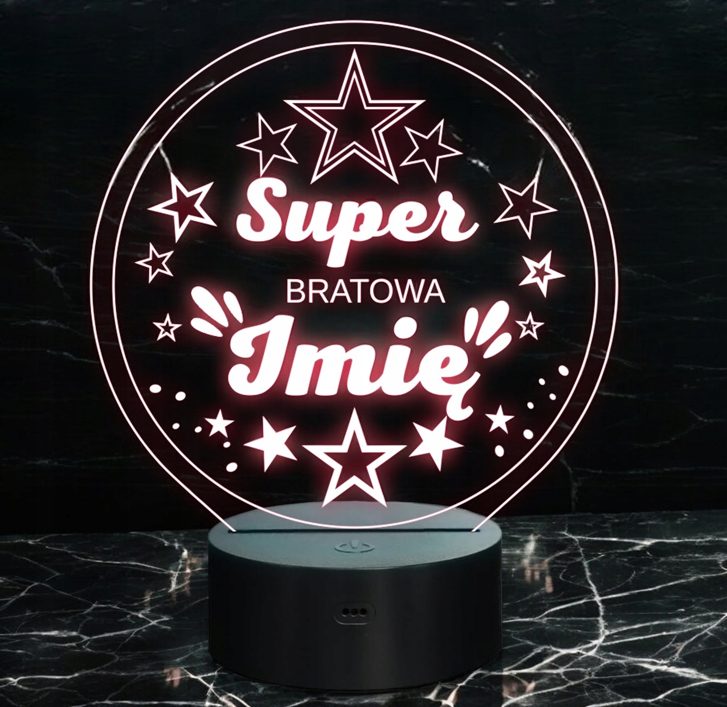 Lampka Nocna LED Statuetka Super Bratowa Rodzina na Prezent Grawer Lampka Nocna LED Statuetka Super Bratowa Rodzina na Prezent Grawer