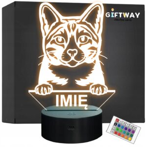 Lampka Nocna LED Arabian mau Rasa Kota z Imieniem na Prezent