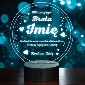 Lampka Nocna LED Statuetka Pamiątka dla Brata Rodzeństwa Prezent Grawer