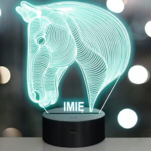 Lampka Nocna LED Z Imieniem Grawer Koń na Prezent