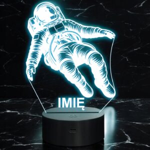 Lampka Nocna LED Statuetka Astronauta na Prezent Grawer v.1