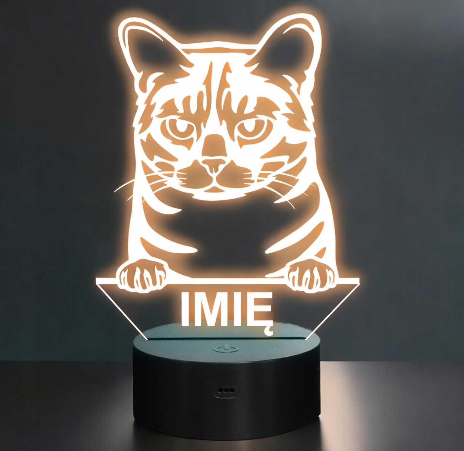 Lampka Nocna LED Australian Mist Rasa Kota z Imieniem na Prezent Lampka Nocna LED Australian Mist Rasa Kota z Imieniem na Prezent