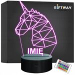 Lampka Nocna LED 3D Z Imieniem Grawer Jednorożec Unicorn na Prezent