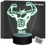 Lampka Nocna LED Imię Statuetka Sylwetka Kulturysta Siłownia Prezent Grawer