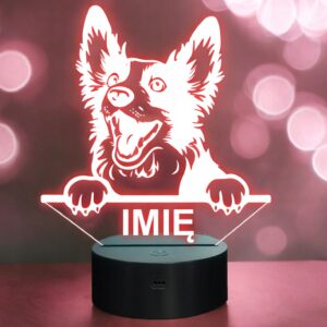 Lampka Nocna LED Bobtail Rasa z Imieniem na Prezent