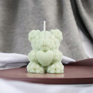 Świeca Zapachowa Sojowa Miś Bergamotka Limonka Zielona Świeczka Handmade