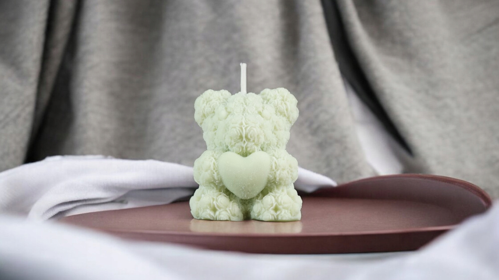 Świeca Zapachowa Sojowa Miś Bergamotka Limonka Zielona Świeczka Handmade Świeca Zapachowa Sojowa Miś Bergamotka Limonka Zielona Świeczka Handmade