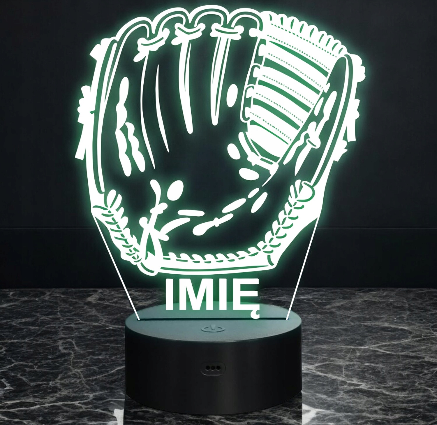 Lampka Nocna LED Z Imieniem Grawer Rękawica Baseball Sport na Prezent Lampka Nocna LED Z Imieniem Grawer Rękawica Baseball Sport na Prezent