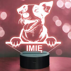 Lampka Nocna LED Jack russell terrier Rasa Psa z Imieniem na Prezent
