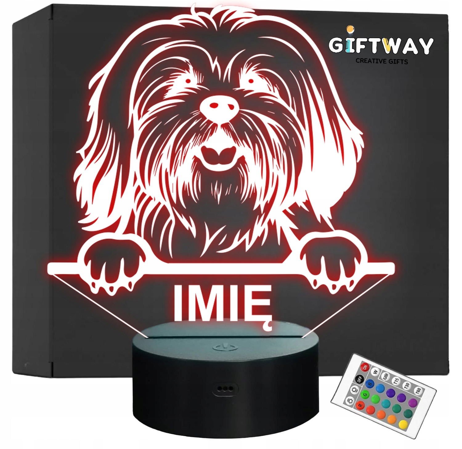 Lampka Nocna LED lhasa apsos Rasa Psa z Imieniem na Prezent Lampka Nocna LED lhasa apsos Rasa Psa z Imieniem na Prezent