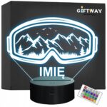 Lampka Nocna LED Statuetka Okulary Sporty Zimowe na Prezent Grawer v.1