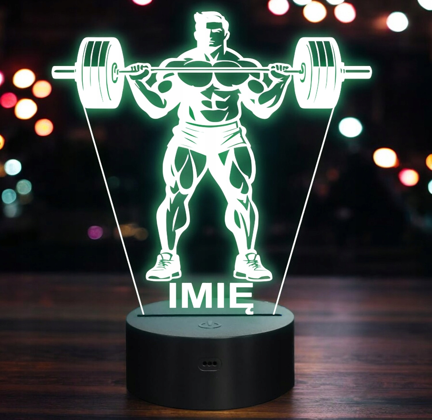 Lampka Nocna LED Z Imieniem Grawer Trójboista Kulturysta Sport Prezent v.2 Lampka Nocna LED Z Imieniem Grawer Trójboista Kulturysta Sport Prezent v.2