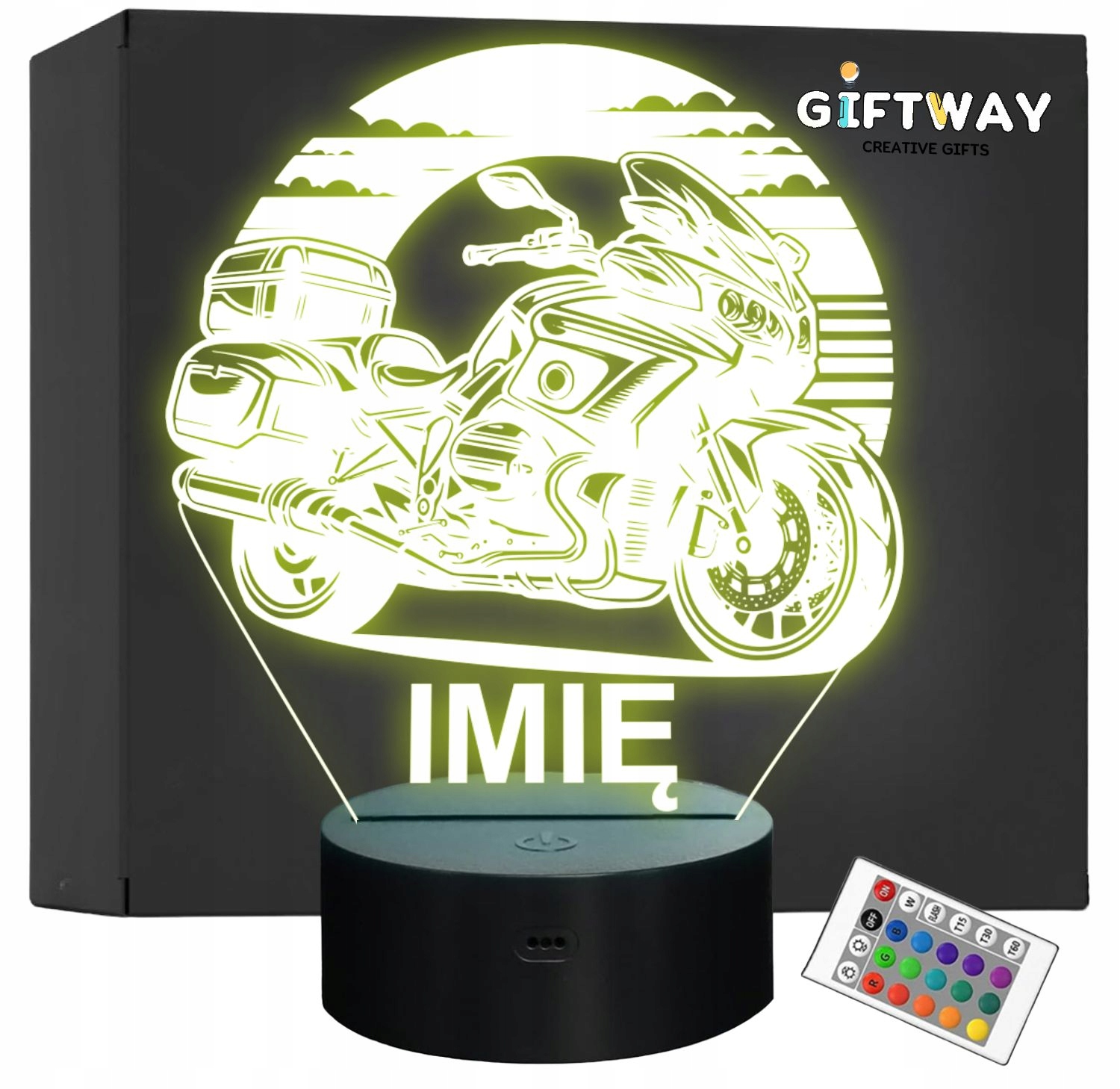 Lampka Nocna LED Imię Motocykl Motor Ścigacz na Prezent Grawer v.3 Lampka Nocna LED Imię Motocykl Motor Ścigacz na Prezent Grawer v.3