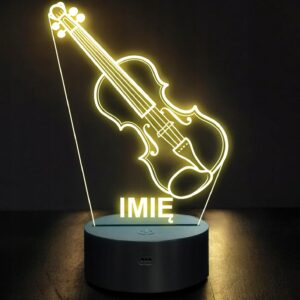 Lampka Nocna LED Imię Statuetka Skrzypce Instrument na Prezent Grawer