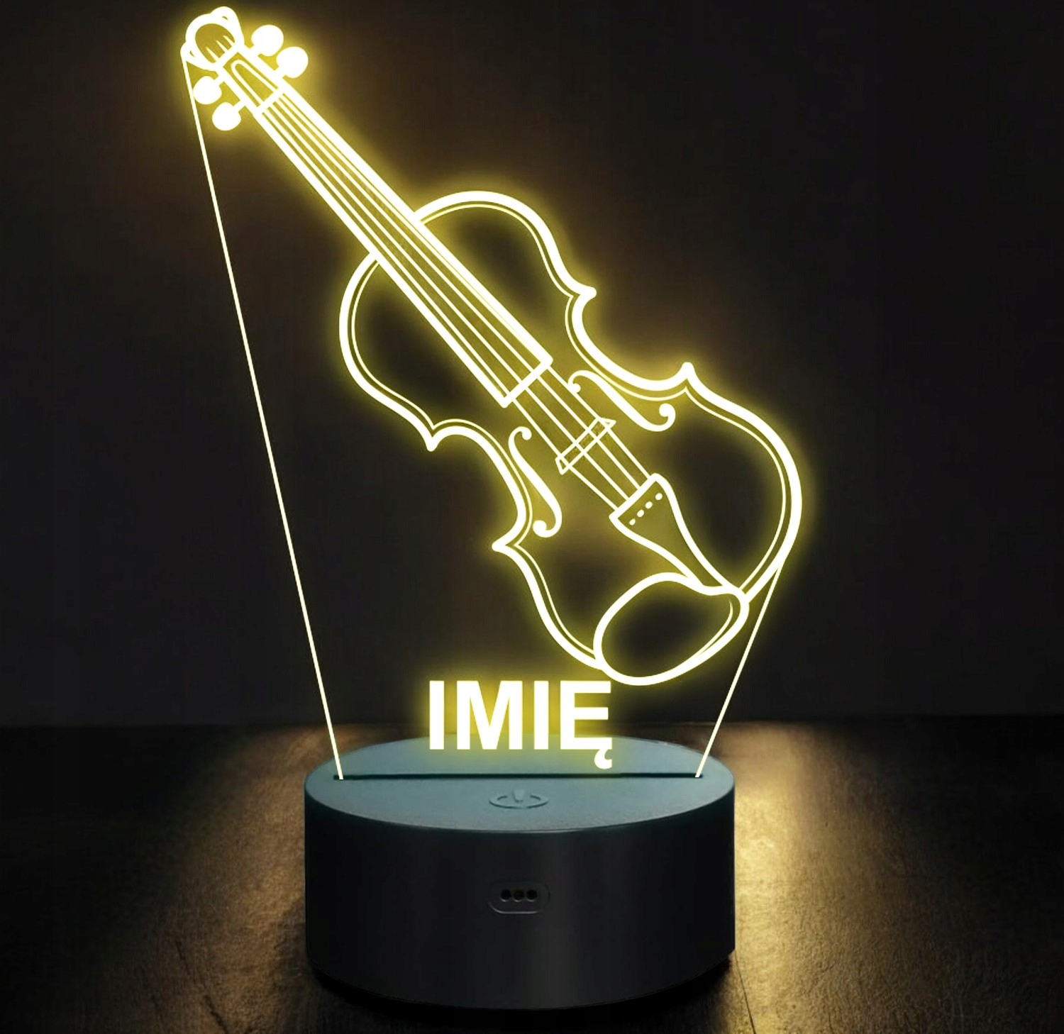 Lampka Nocna LED Imię Statuetka Skrzypce Instrument na Prezent Grawer Lampka Nocna LED Imię Statuetka Skrzypce Instrument na Prezent Grawer