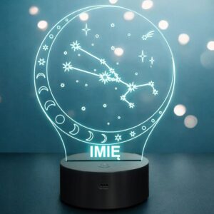 Lampka Nocna LED Byk Znak Zodiaku Horoskop z Imieniem Prezent Grawer