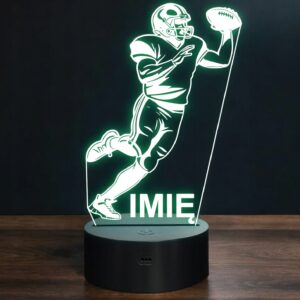 Lampka Nocna LED Z Imieniem Grawer Gracz Rugby Sport na Prezent v.3