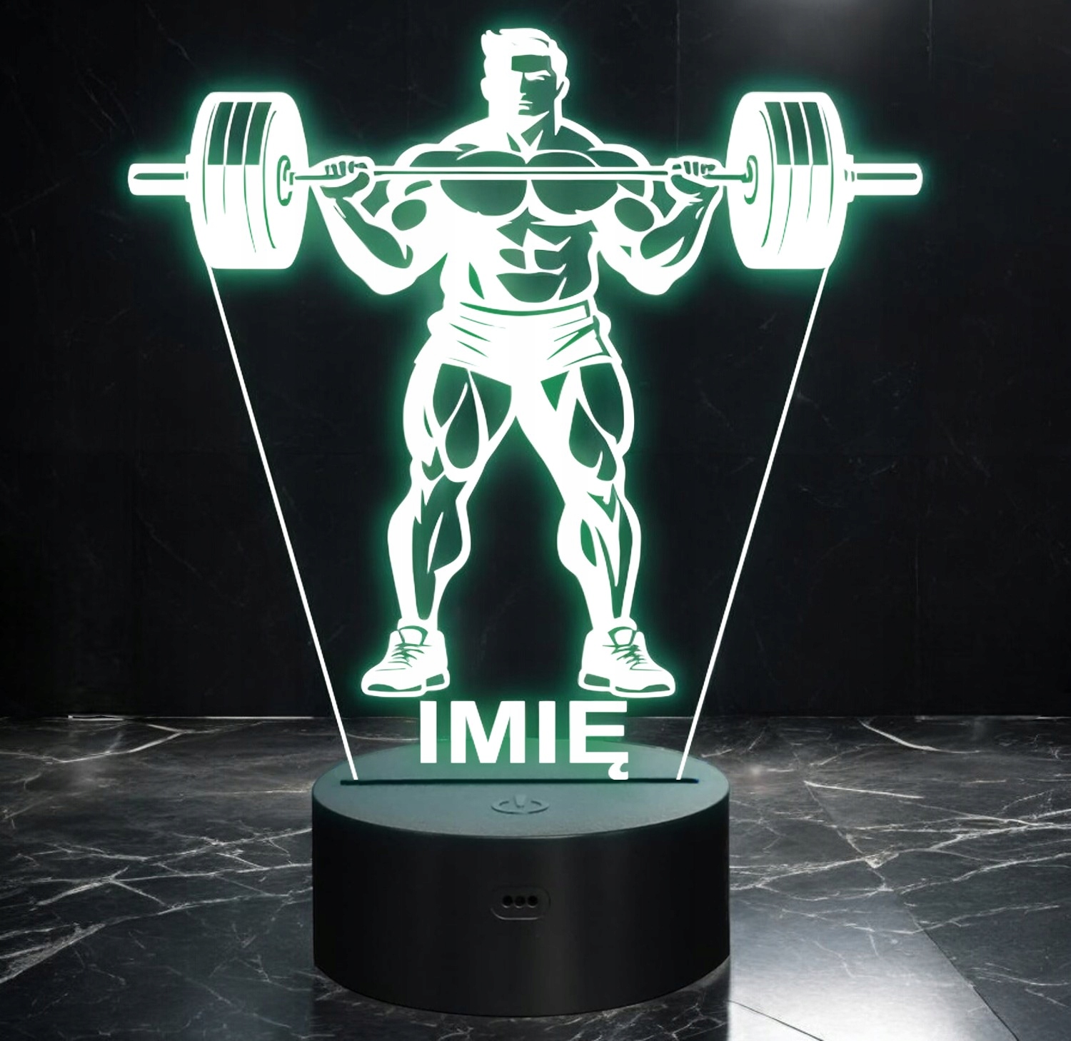 Lampka Nocna LED Z Imieniem Grawer Trójboista Kulturysta Sport Prezent v.2 Lampka Nocna LED Z Imieniem Grawer Trójboista Kulturysta Sport Prezent v.2