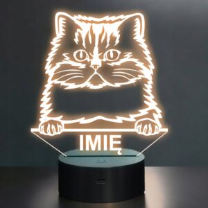 Lampka Nocna LED Persian Rasa Kota z Imieniem na Prezent