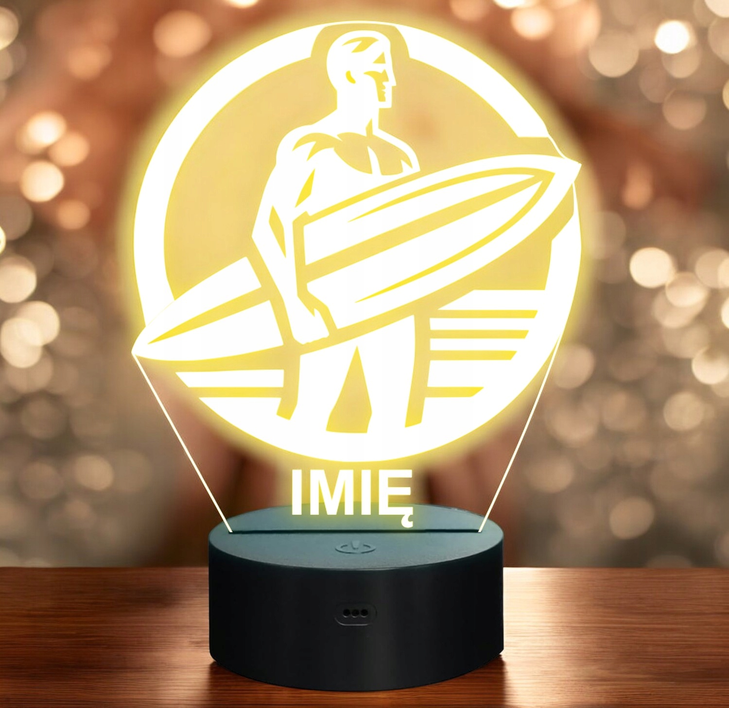 Lampka Nocna LED Statuetka Surfing Sporty Wodne na Prezent Grawer v.1 Lampka Nocna LED Statuetka Surfing Sporty Wodne na Prezent Grawer v.1