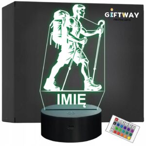 Lampka Nocna LED Statuetka Wspinaczka Górska Aktywność Prezent Grawer v.2