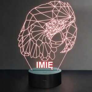 Lampka Nocna LED 3D Z Imieniem Grawer Papuga na Prezent Personalizowana