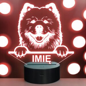 Lampka Nocna LED Chow Chow Rasa Psa z Imieniem na Prezent