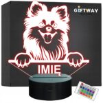 Lampka Nocna LED Pomeranian Rasa Psa z Imieniem na Prezent