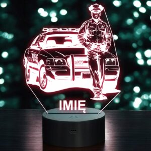 Lampka Nocna LED Imię Statuetka Zawód Policja Prezent Grawer