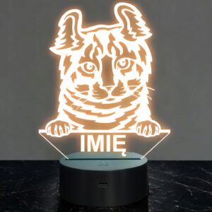 Lampka Nocna LED Highlander Rasa Kota z Imieniem na Prezent