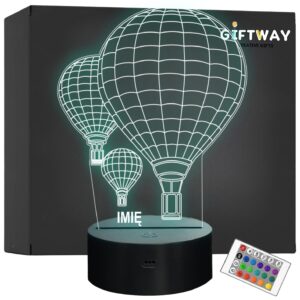 Lampka Nocna LED Lot Balonem Balony Z Imieniem Grawer na Prezent