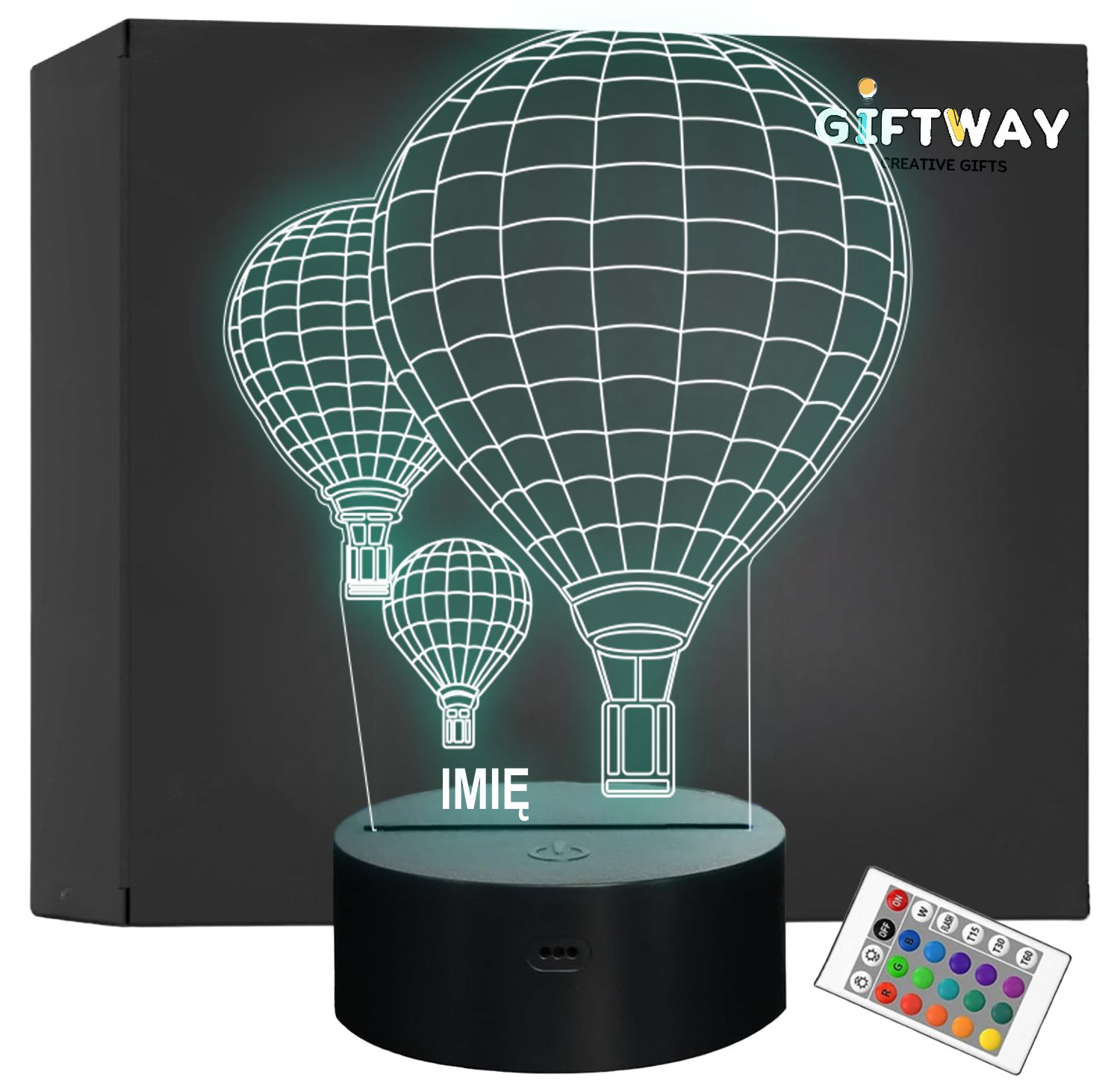 Lampka Nocna LED Lot Balonem Balony Z Imieniem Grawer na Prezent Lampka Nocna LED Lot Balonem Balony Z Imieniem Grawer na Prezent