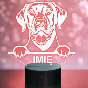 Lampka Nocna LED Golden retriever Rasa Psa z Imieniem na Prezent v.2