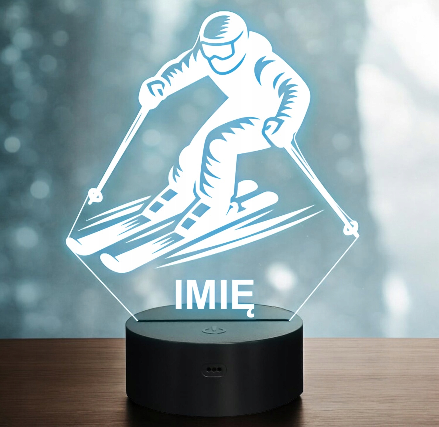 Lampka Nocna LED Statuetka Sporty Zimowe Narty Narciarz Prezent Grawer v.1 Lampka Nocna LED Statuetka Sporty Zimowe Narty Narciarz Prezent Grawer v.1