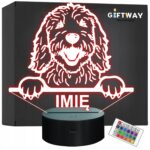 Lampka Nocna LED Goldendoodle Rasa Psa z Imieniem na Prezent