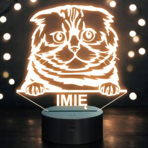 Lampka Nocna LED Foldex Rasa Kota z Imieniem na Prezent