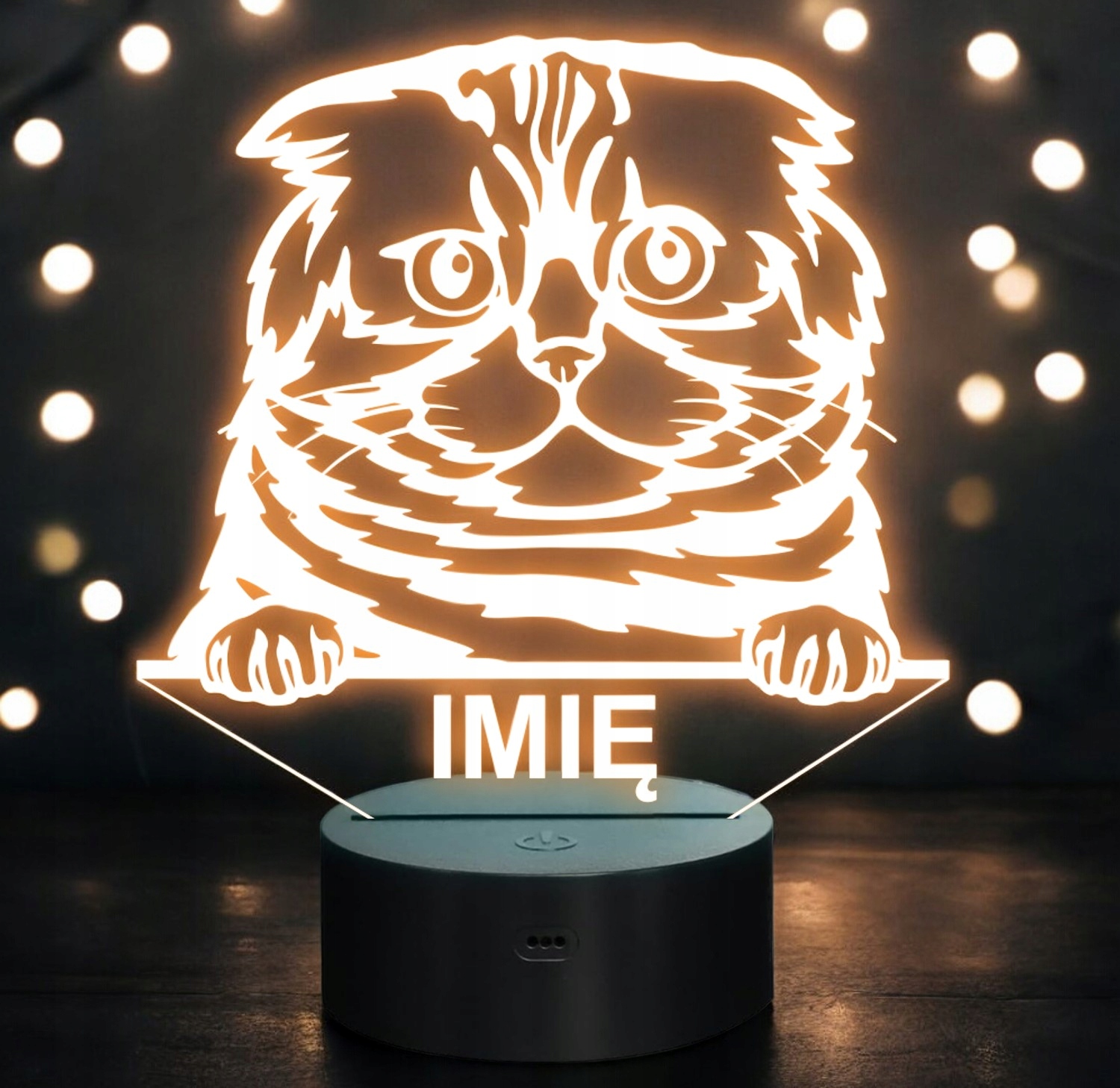 Lampka Nocna LED Foldex Rasa Kota z Imieniem na Prezent Lampka Nocna LED Foldex Rasa Kota z Imieniem na Prezent