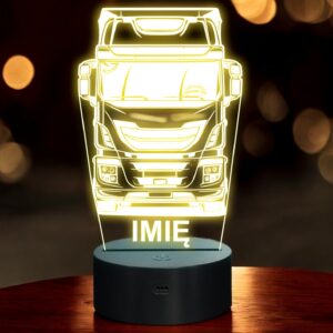 Lampka Nocna LED Imię Statuetka Ciężarówka Tir na Prezent Grawer v.3