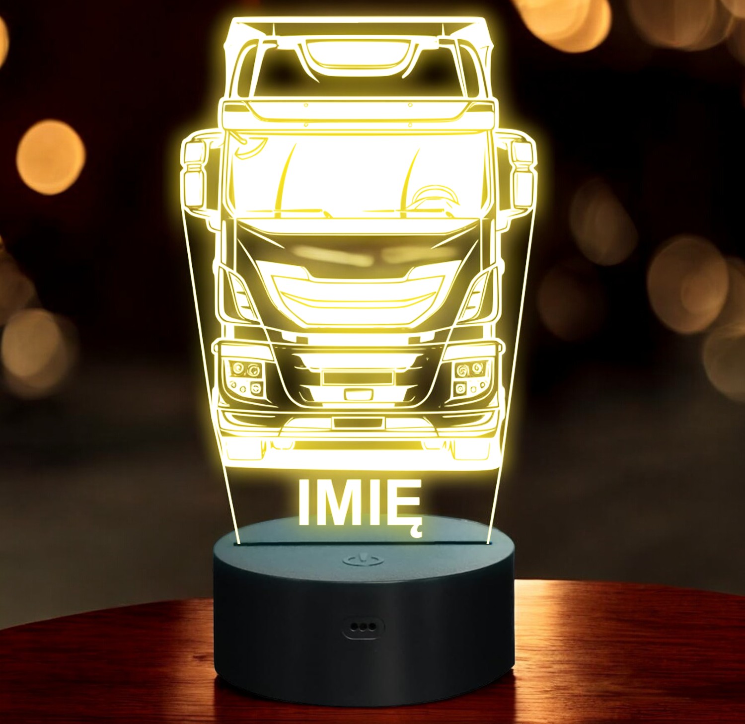 Lampka Nocna LED Imię Statuetka Ciężarówka Tir na Prezent Grawer v.3 Lampka Nocna LED Imię Statuetka Ciężarówka Tir na Prezent Grawer v.3
