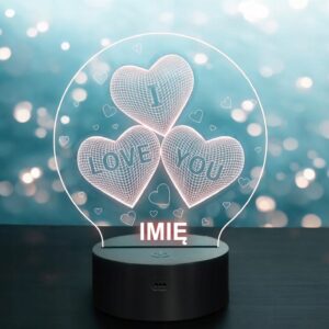 Lampka Nocna LED I Love You Serca Miłosna Prezent na Walentynki
