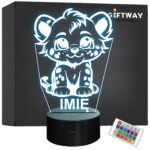 Lampka Nocna LED Z Imieniem Słodki Tygrys Tygrysek dla Dzieci Prezent v.1