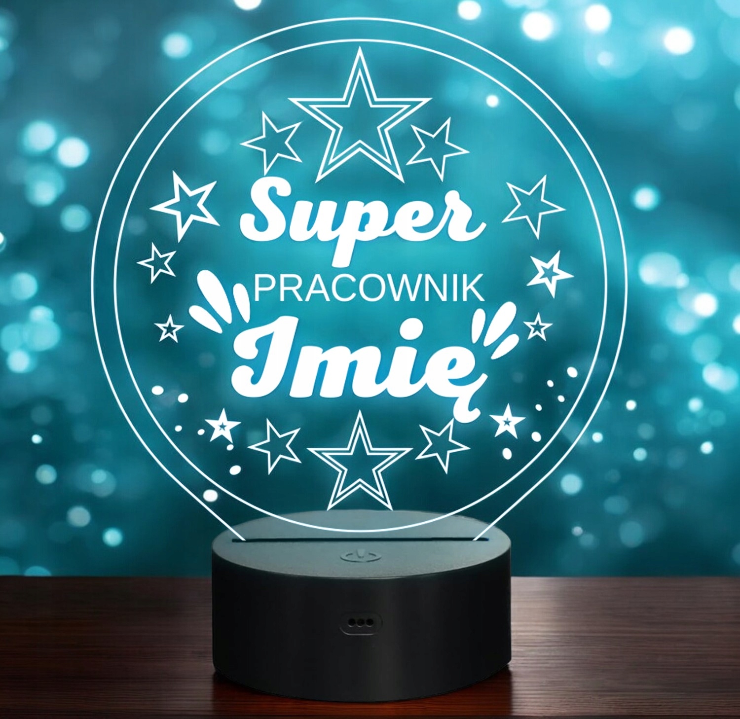 Lampka Nocna LED Statuetka Super Pracownik Praca na Prezent Grawer Lampka Nocna LED Statuetka Super Pracownik Praca na Prezent Grawer