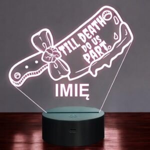 Lampka Nocna LED Imię Statuetka Tasak Pastel Goth Prezent Grawer