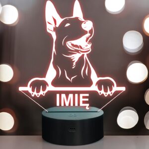 Lampka Nocna LED English bull terrier Rasa Psa z Imieniem na Prezent